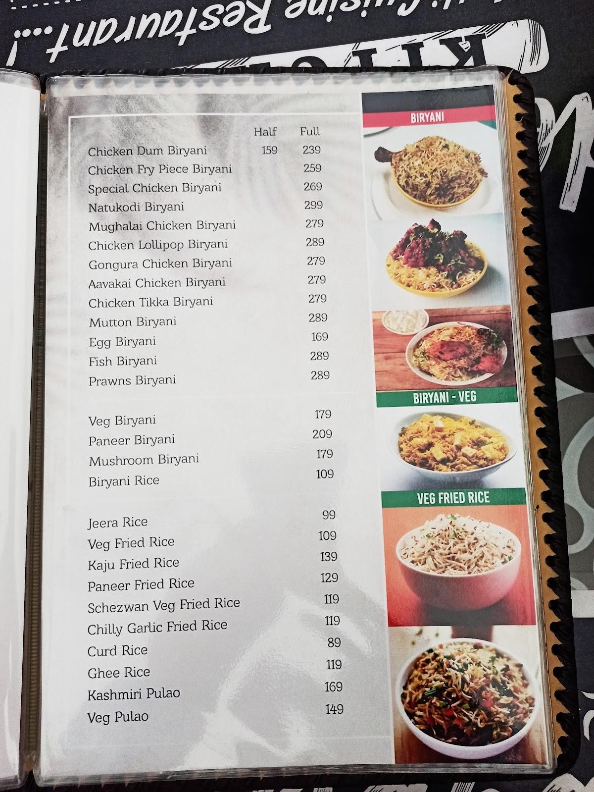 Hyderabad Kitchens menu