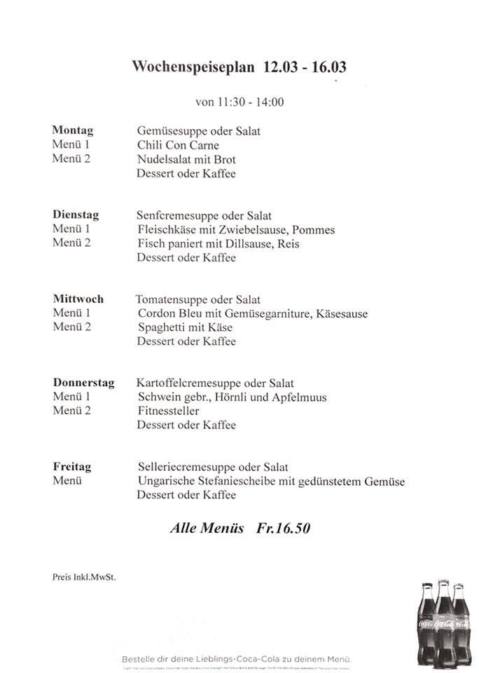 Menu di Orsi‘s Bistro Winterthur 