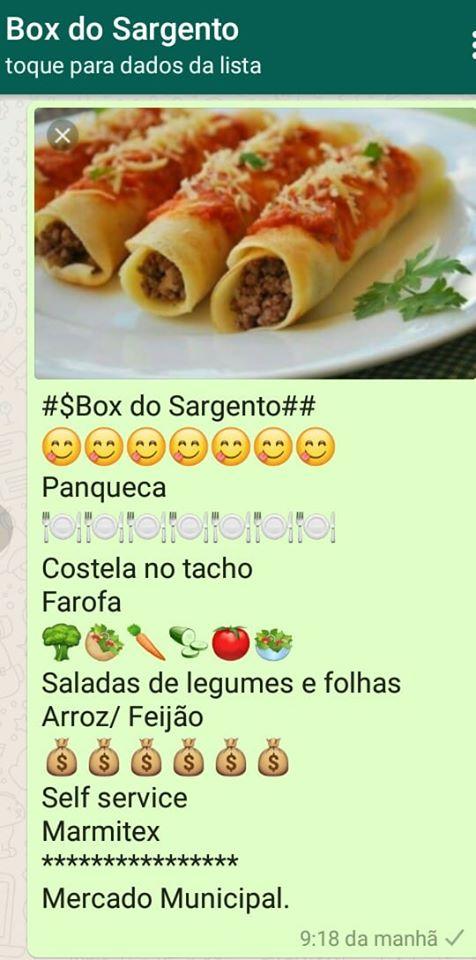 Box do Sargento menu