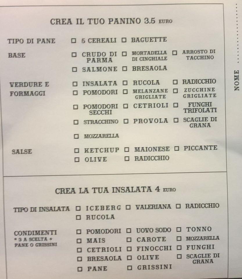 Menu di Speakmonkey Rome 