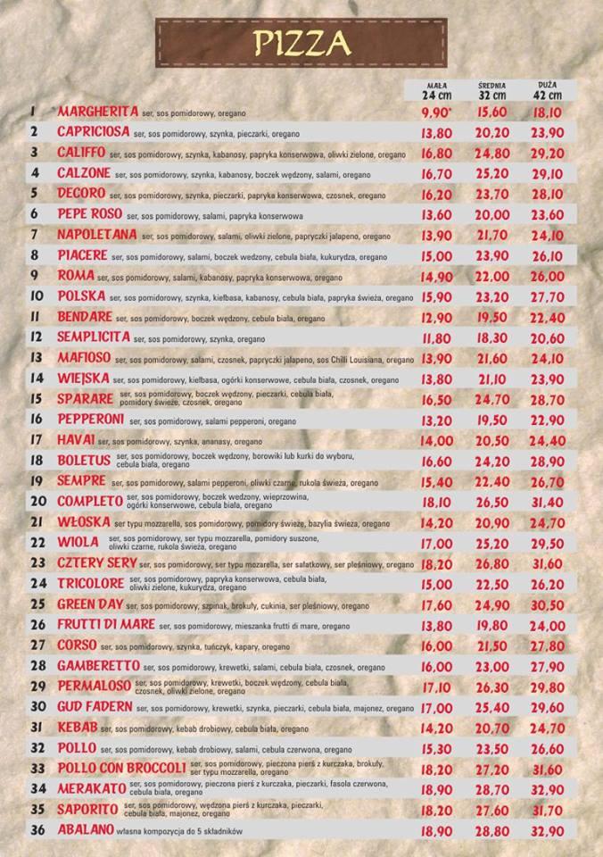 Sempre-grillhouse menu