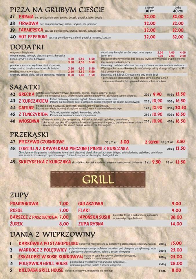 Sempre-grillhouse menu