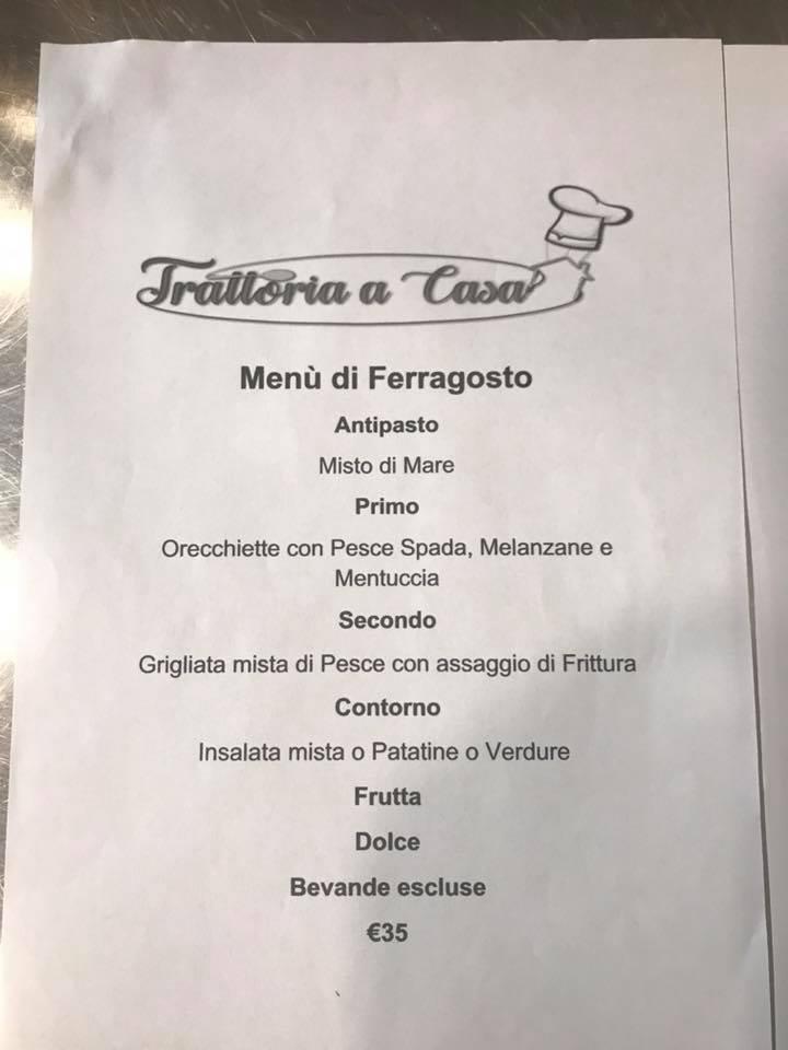 Menu di Trattoria a Casa 