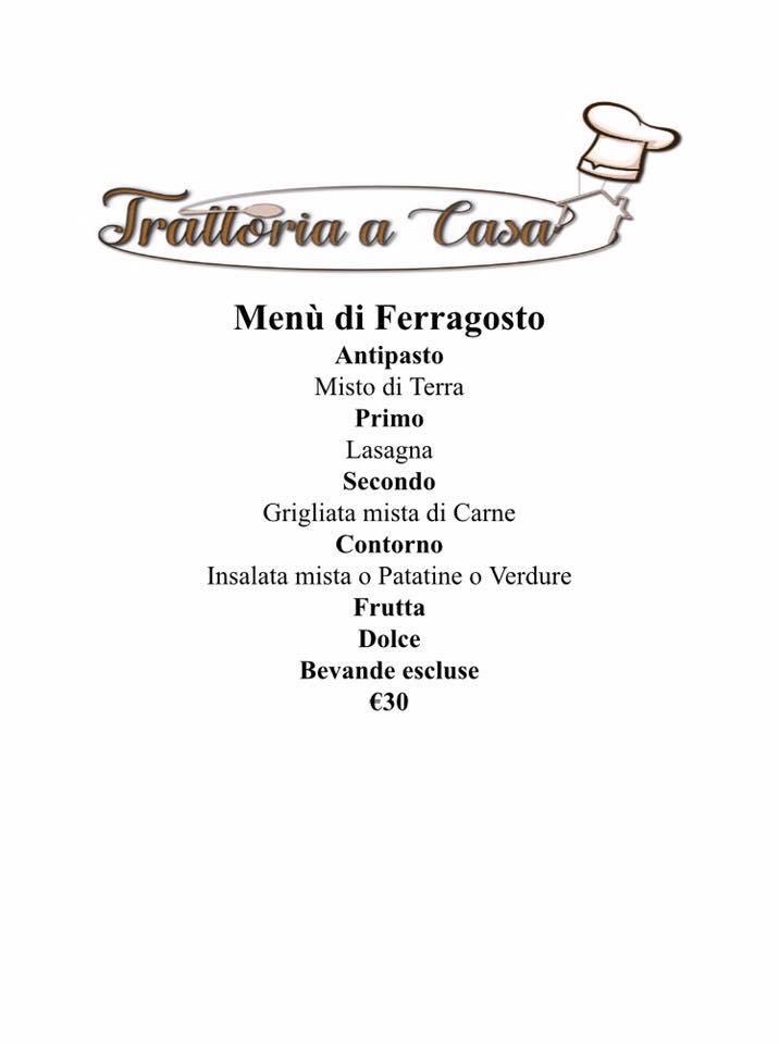 Menu di Trattoria a Casa 