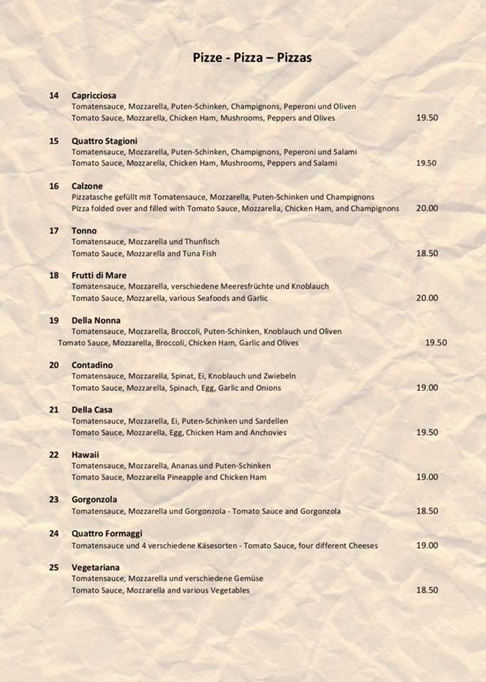 Menu di Pizzeria da Giuseppe 