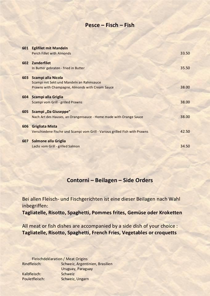 Menu di Pizzeria da Giuseppe 