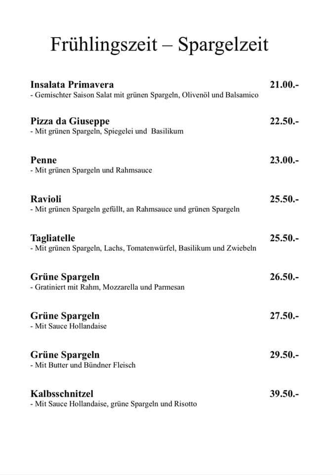 Menu di Pizzeria da Giuseppe 