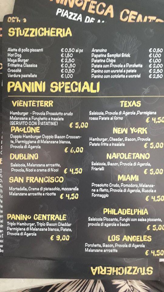 Menu di Paninoteca Centrale 