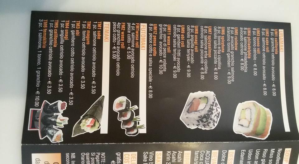 Menu di Sushiwasa 