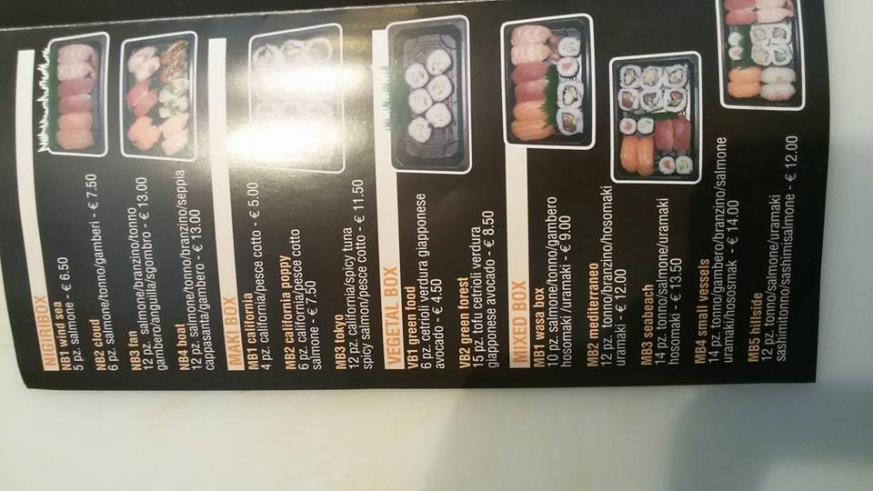 Menu di Sushiwasa 