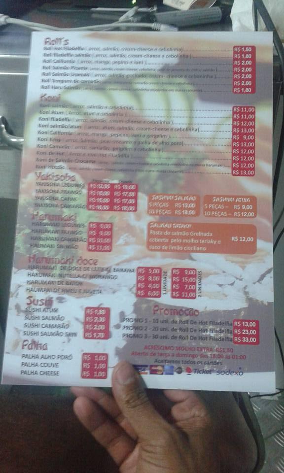 Yappe Sushi Delivery cardápio