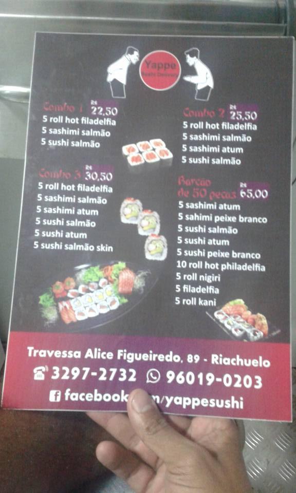 Yappe Sushi Delivery cardápio
