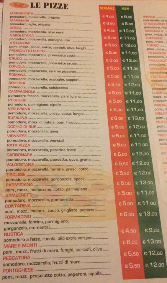 Menu di La nuova Era 