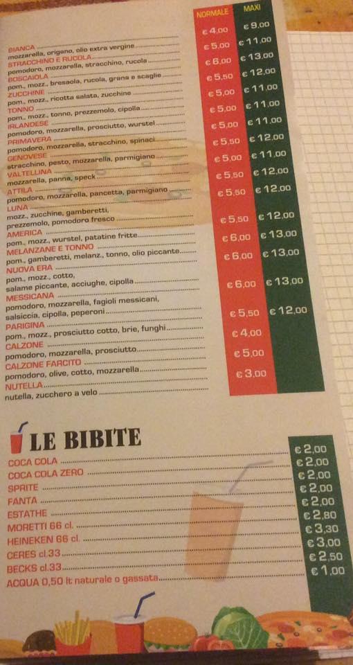 Menu di La nuova Era 