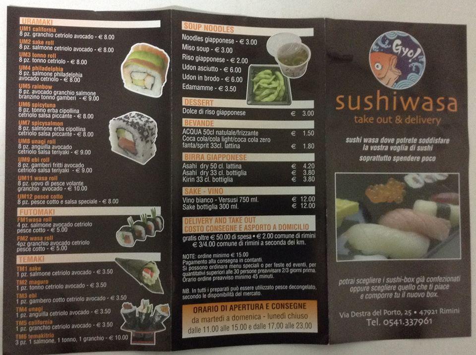 Menu di Sushiwasa 