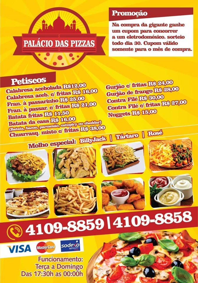 PALÁCIO DAS PIZZAS Rio de Janeiro RJ cardápio