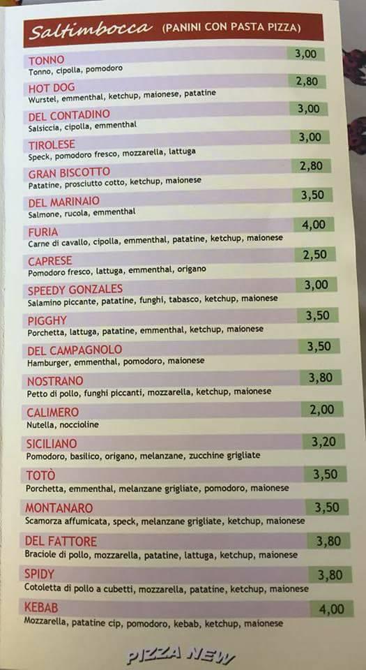 Menu di Pizza PIQ di C. Sambito 