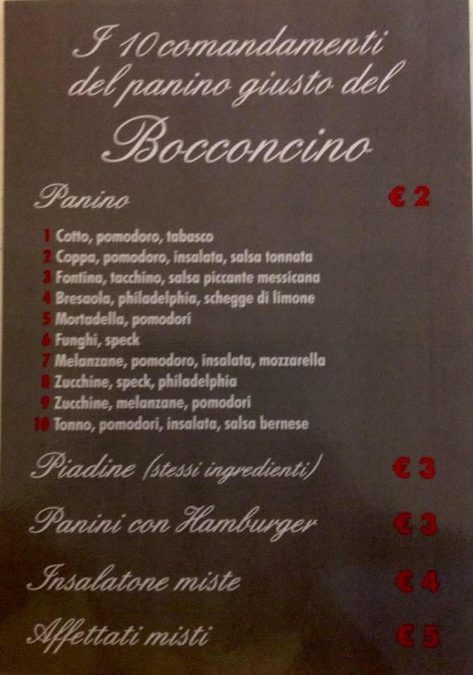 Menu di Il Bocconcino 