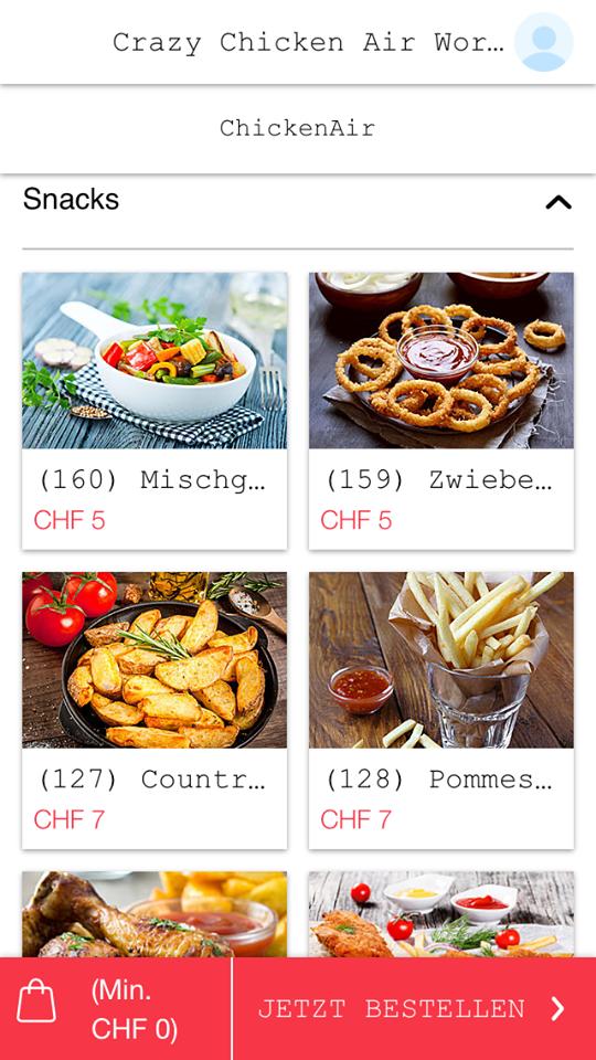 Menu di ChickenAir Bäch Bäch 