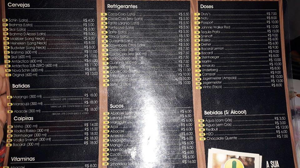 Ibiden Lanche BAR Rio do Sul SC menu