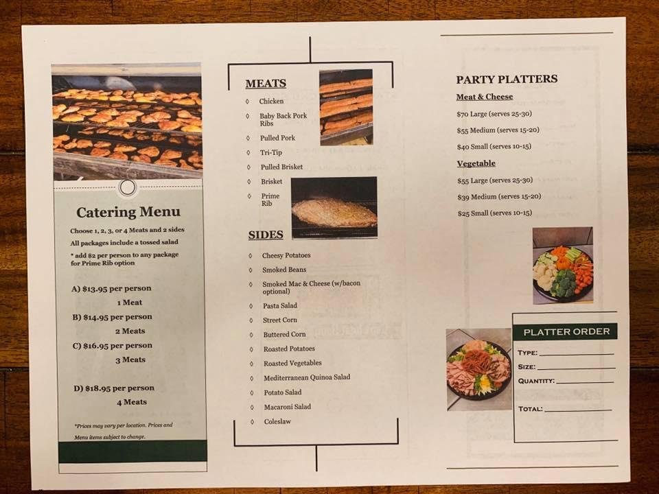 Carta de Stacks & Racks BBQ