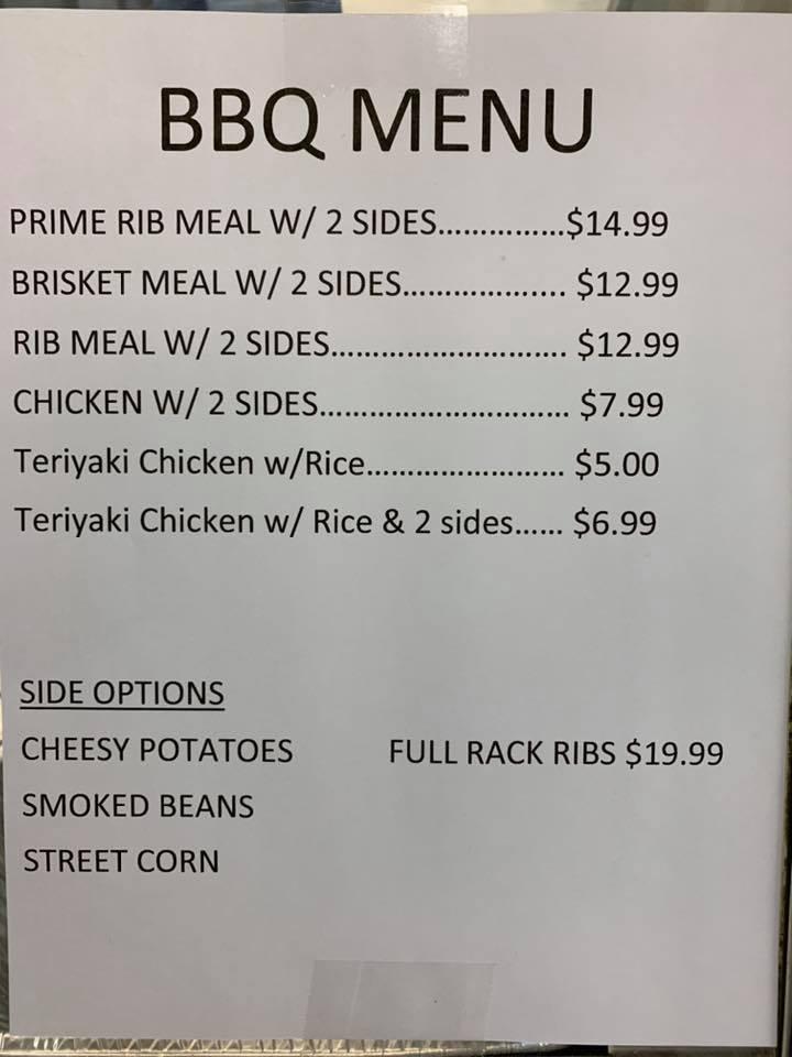 Carta de Stacks & Racks BBQ