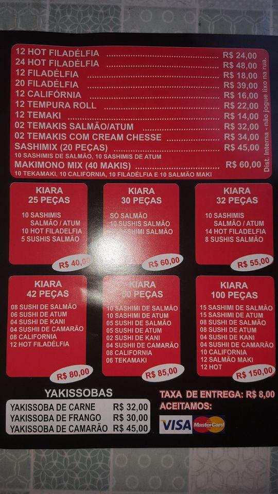 Kyara Sushi Delivery cardápio