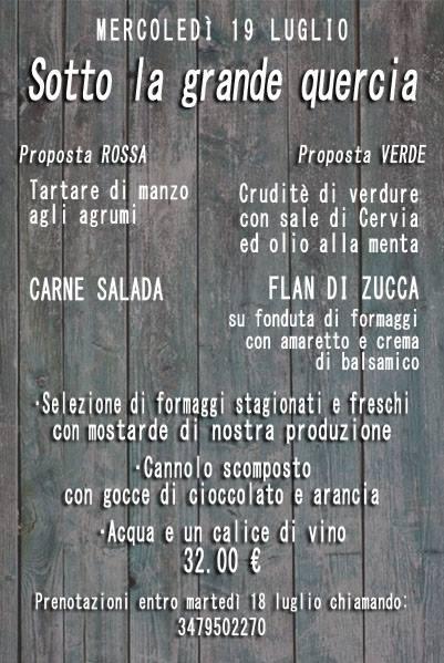 Menu di Alle Volte nel Bosco 