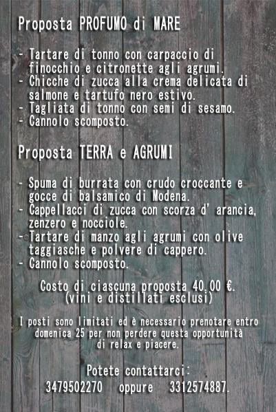 Menu di Alle Volte nel Bosco 