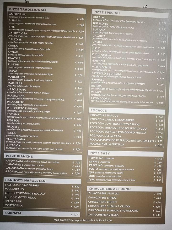 Menu di Pachino Pizza 