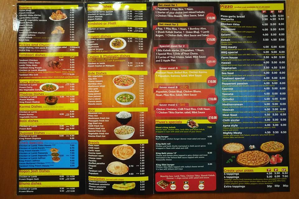 Musa's menu