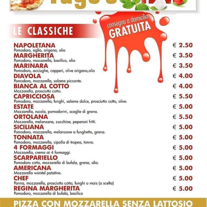 Menu di Yago's Pizza 