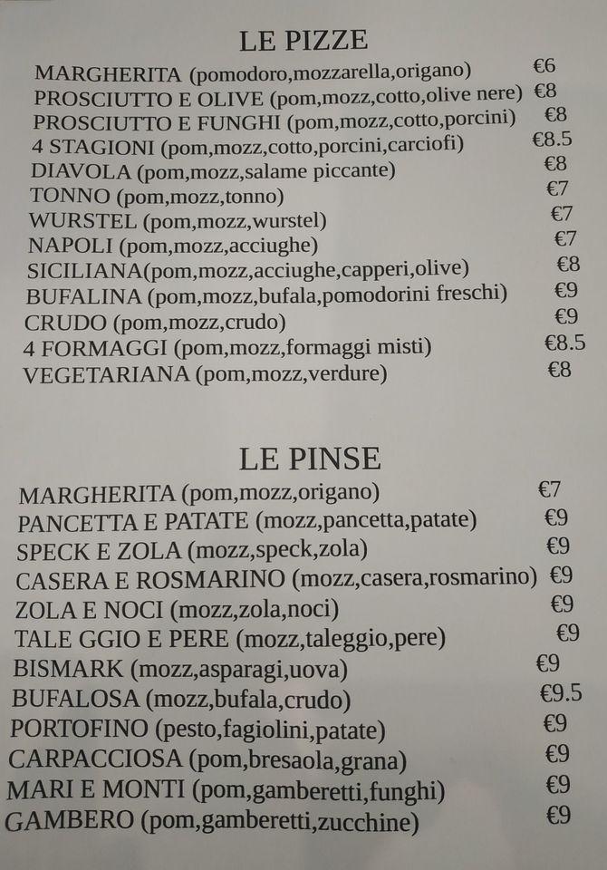 Menu di Al Mulino da Egi 