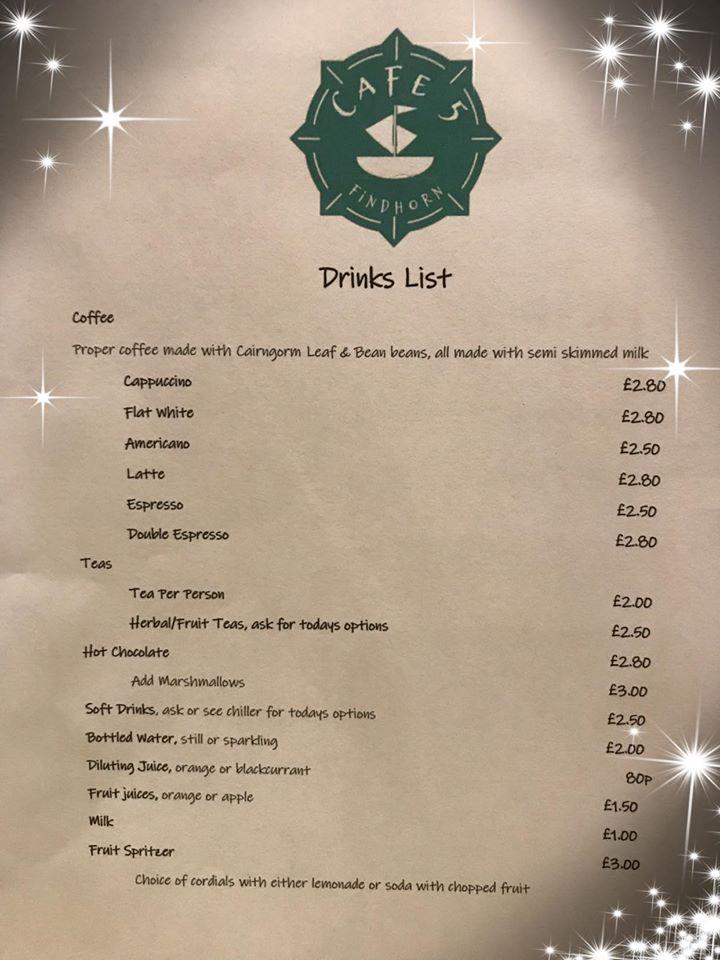 Cafe5 menu