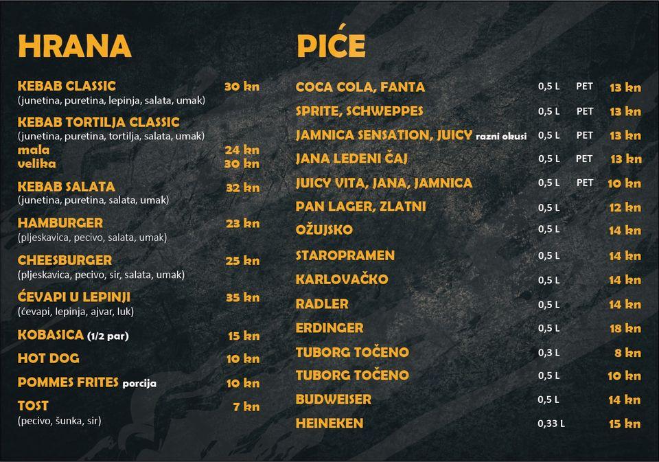 Menu di Fast food CALMA 