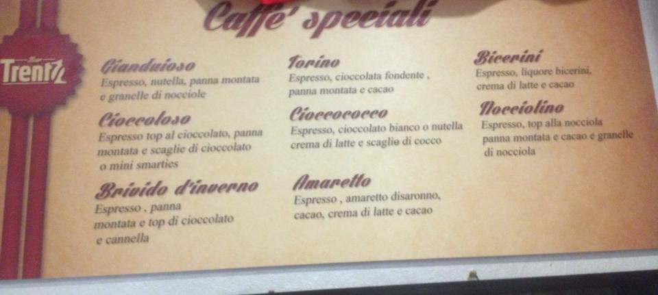 Menu di Bar Trent'1 Grosseto 