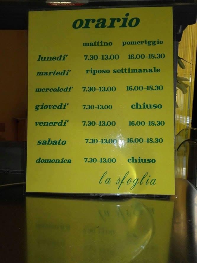 Menu di La Sfoglia Cervia 