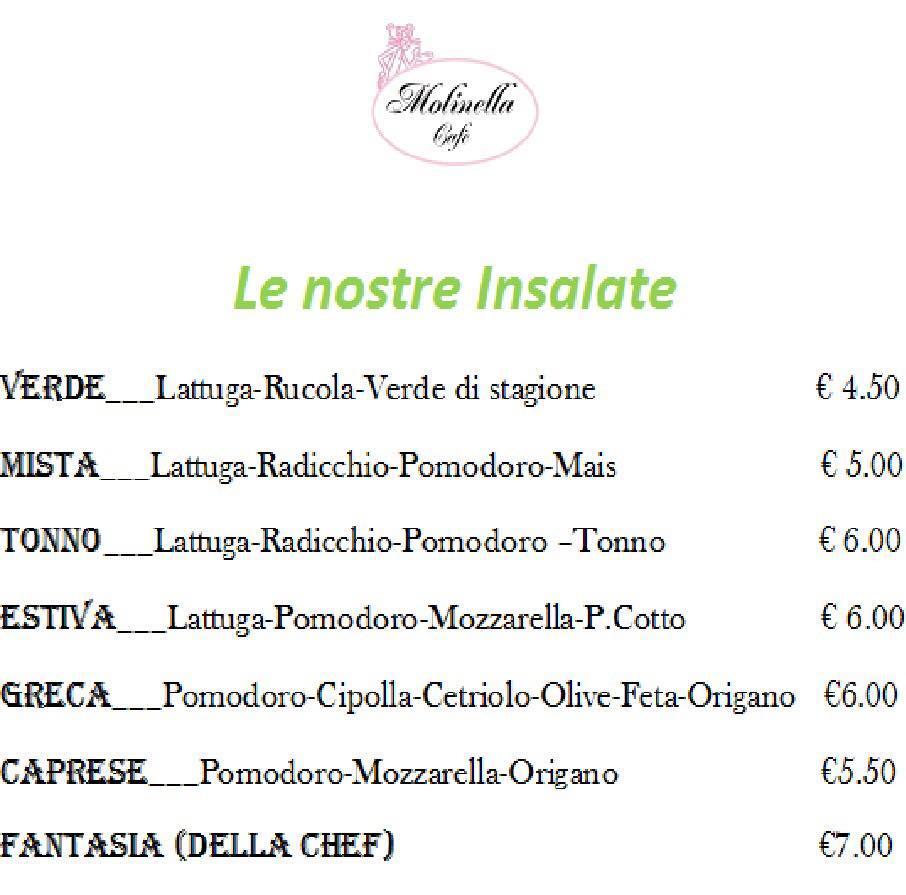 Menu di Caffè della Molinella - Bar, Pasticceria Artigianale 