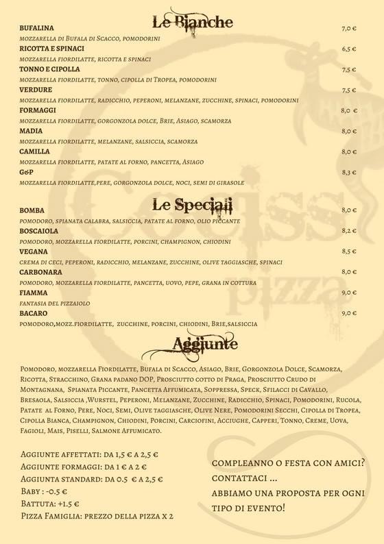 Menu di Cociss Pizza 