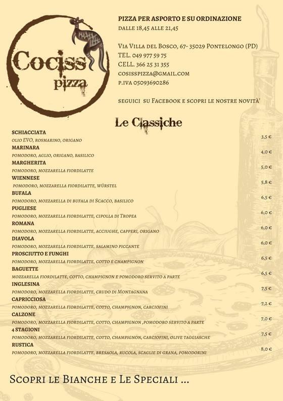 Menu di Cociss Pizza 