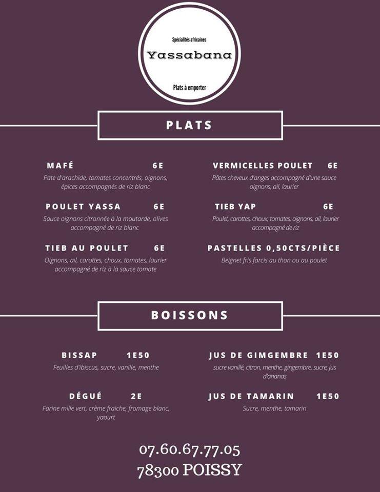 Menu de Yassabana