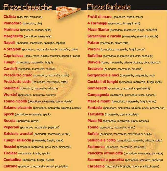 Menu di Pizzeria'90 