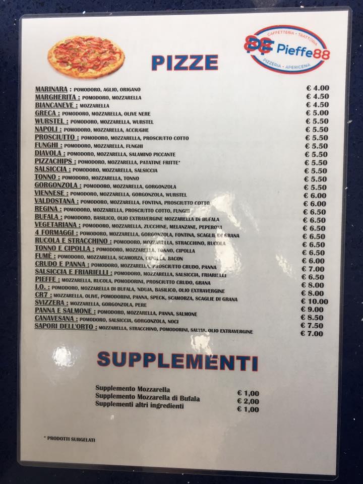 Menu di Pieffe88 