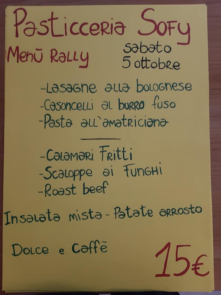 Menu de Pasticceria Sofy