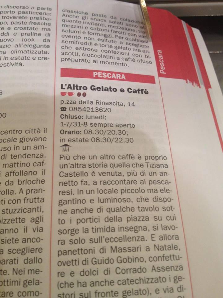 Menu di L'Altro Gelato e Caffè Pescara 