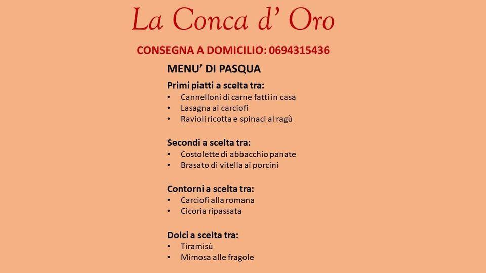 Menu di La Conca D' Oro Grottaferrata 