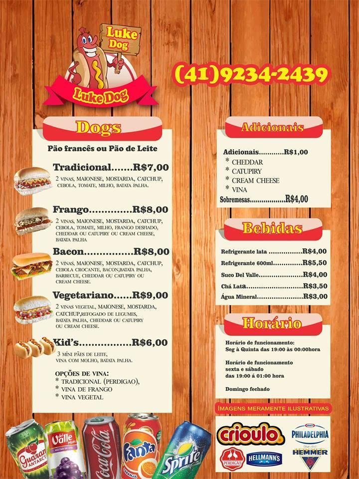 Luke Dog cardápio