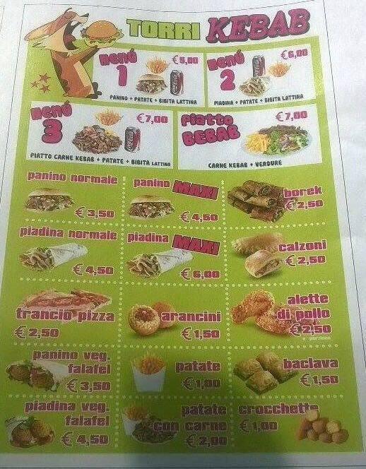 Menu di TORRI KEBAB 