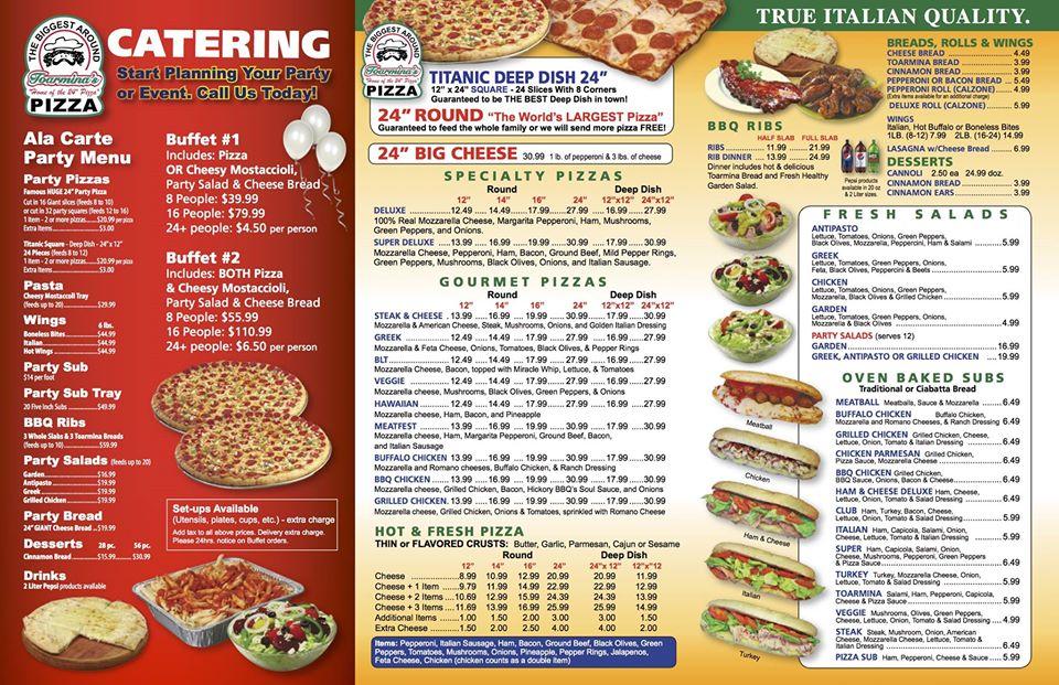 Carta de Toaminas Pizza