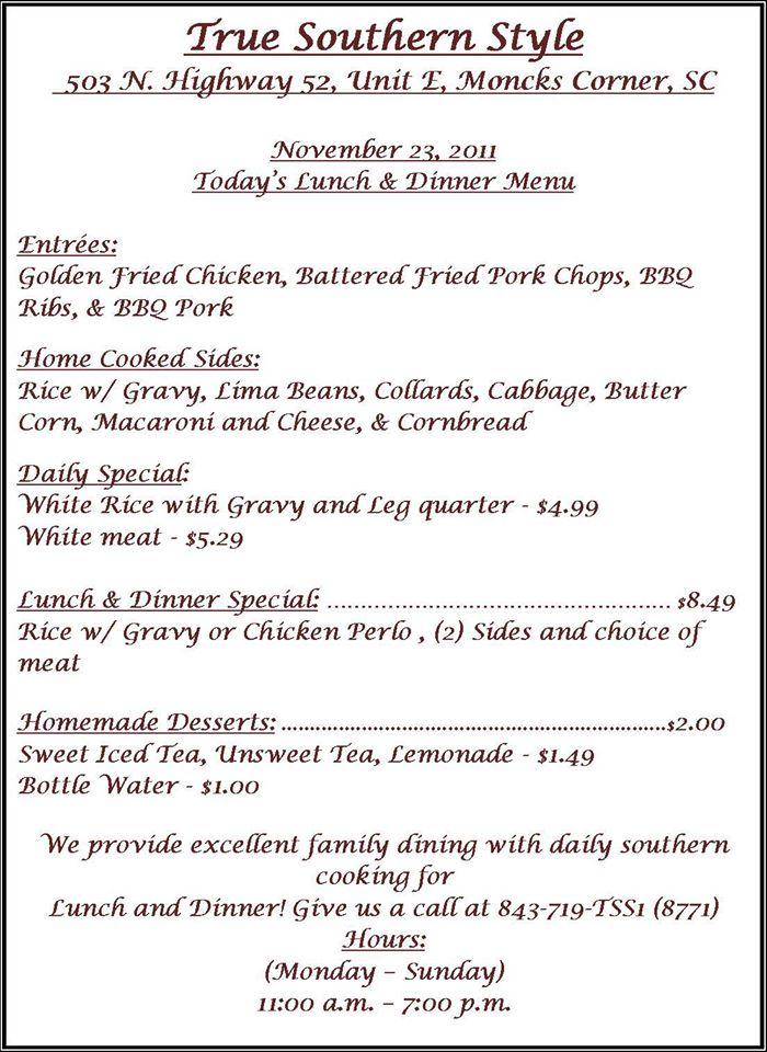 Carta de True Southern Style